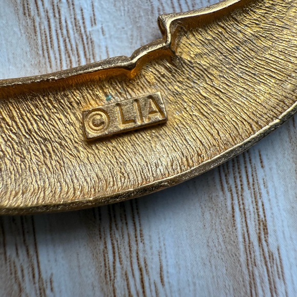 Vintage LIA Owl & Cat on Moon Brooch Gold Tone Crescent Pin 3" - Picture 3 of 5